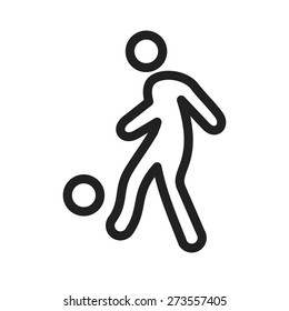 Ball, foot ball, soccer, player icon vector image. Can also be used for sports, fitness, recreation. Suitable for web apps, mobile apps and print media.