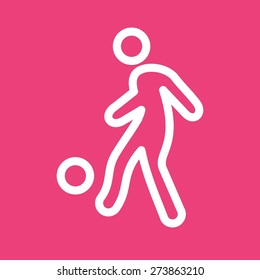 Ball, foot ball, soccer, player icon vector image. Can also be used for sports, fitness, recreation. Suitable for web apps, mobile apps and print media.