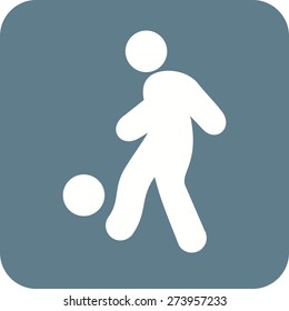 Ball, foot ball, soccer, player, sports icon vector image. Can also be used for fitness, recreation. Suitable for web apps, mobile apps and print media.