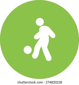 Ball, foot ball, soccer, player, sports icon vector image. Can also be used for fitness, recreation. Suitable for web apps, mobile apps and print media.
