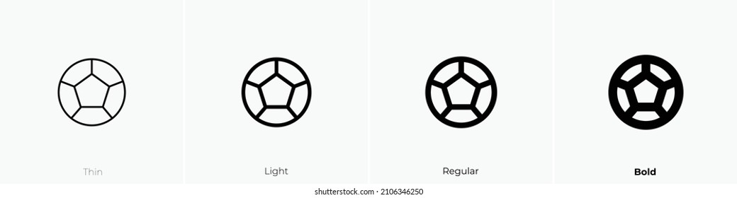 ball football icon. Thin, Light Regular And Bold style design isolated on white background