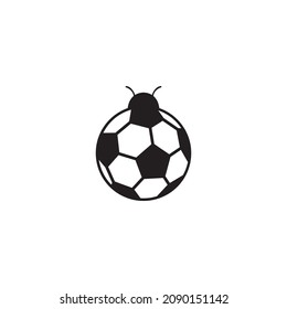 ball football with insect  logo symbol icon vector graphic design illustration idea creative