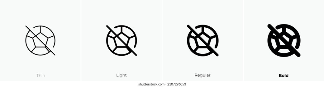 ball football off icon. Thin, Light Regular And Bold style design isolated on white background