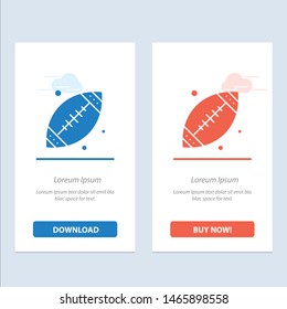 Ball, Football, Sport, Usa  Blue and Red Download and Buy Now web Widget Card Template. Vector Icon Template background