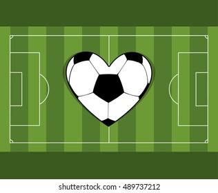 Ball in form of heart shape icon. Soccer sport and hobby theme. Colorful design. Vector illustration