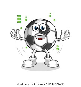 ball full battery character. cartoon mascot vector