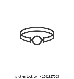 Ball gag line icon. linear style sign for mobile concept and web design. Mouth gag outline vector icon. Sex shop toy symbol, logo illustration. Vector graphics
