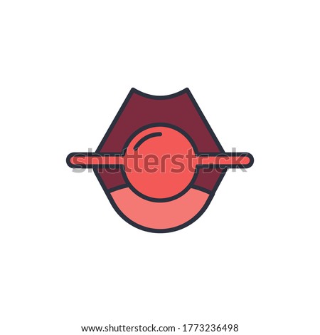 Ball gag vector icon symbol isolated on white background