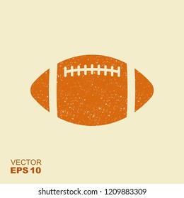 Ball for game in football. Flat logo in flat style with scuffed effect