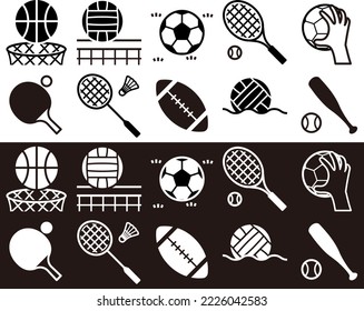 Ball game Icon Illustration Black and White