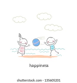 ball game on the beach