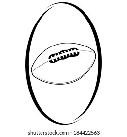 Ball for the game of rugby. Illustration on white background.