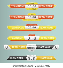 Ball game scoreboard vector with player win green background field spotlight chart symbol team match layout goal striped football france stadium corner pictogram play template sign