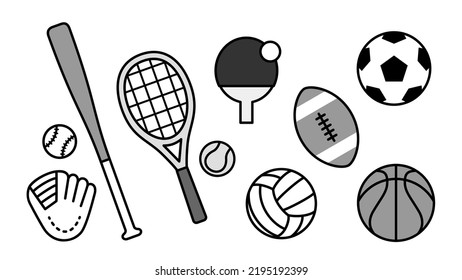 Ball Game Sports Gear Icon Set