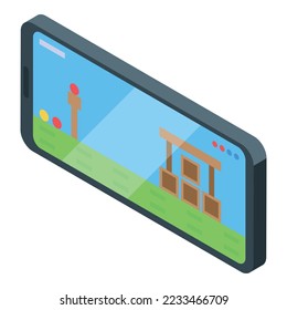 Ball gameplay icon isometric vector. Game machine. Mobile team