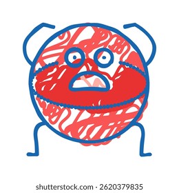 forma geométrica da bola ícone doodle esboço vetor. forma geométrica da bola símbolo ilustração