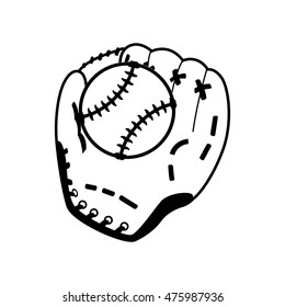 ball glove baseball sport competition game hobby icon. Flat and Isolated design. Vector illustration