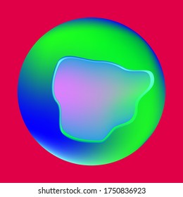 
The ball glows. Abstract vector futuristic figure on isolated red background.