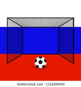 Ball, goal. Vector illustration.