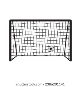 The ball goes into the goal logo vector design