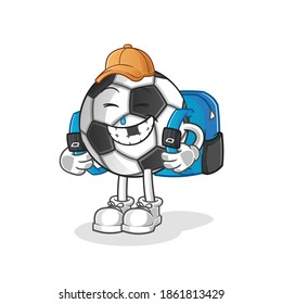 ball goes to school vector. cartoon character