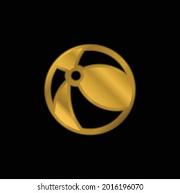 Ball gold plated metalic icon or logo vector