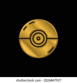 Ball gold plated metalic icon or logo vector