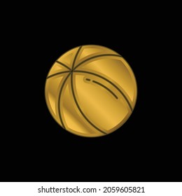 Ball gold plated metalic icon or logo vector
