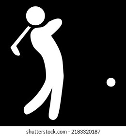 Ball Golf Golfer Figure Swing Sport Leisure Recreation Play Round Vector