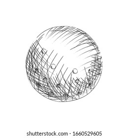Ball for golf hand drawn sketch isolated on white background. Sport item elemenets vector illustration