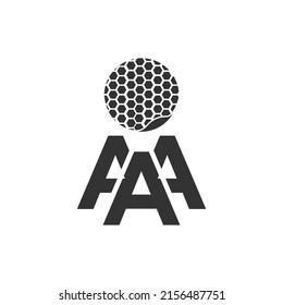 
Ball golf  Letter AAA black  Symbol