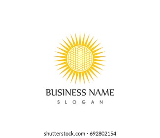 Ball Golf Lightning Logo Design Template