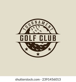 ball of golf logo vintage vector illustration template icon graphic design. sport sign or symbol for tournament or club with badge and typography retro style
