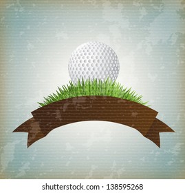 ball golf over vintage background vector illustration