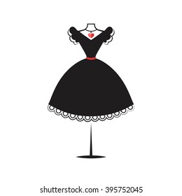  a ball gown black mannequin illustration