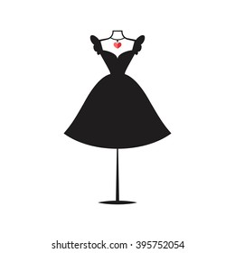  a ball gown black mannequin illustration
