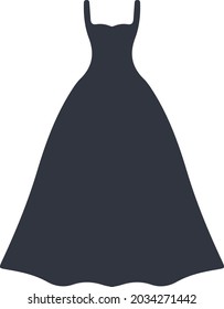 Ball gown dress, illustration, vector, on a white background.