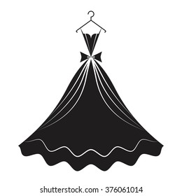 Ball gown female black long on a hanger