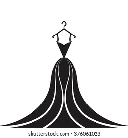 Ball gown female black long on a hanger