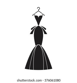 Ball gown female black long on a hanger