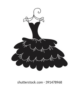 Ball gown female black on a hanger