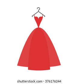 Ball gown female red long on a hanger