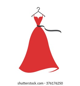 Ball gown female red long on a hanger