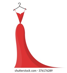 Ball gown female red long on a hanger