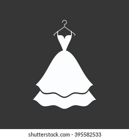 Ball gown female white short on a hanger