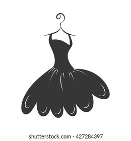 ball gown little black on a hanger on a white background