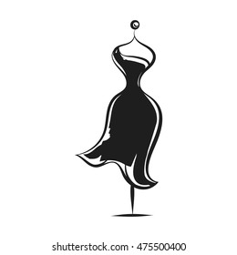 Ball Gown Mannequin Hand Drawing Illustration Stock Vector (Royalty ...