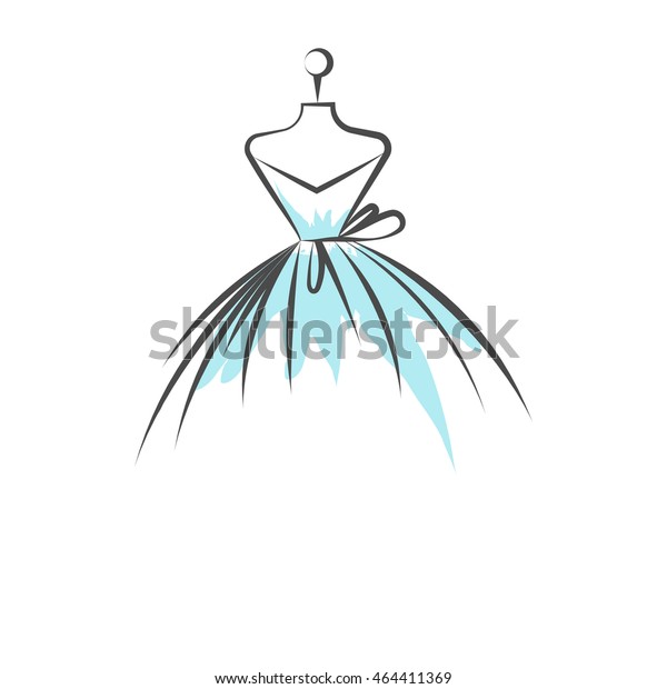 Ball Gown Mannequin Hand Drawing Illustration Stock Vector (Royalty ...