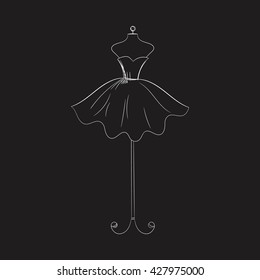 Ball Gown Monochrome Mannequin Hand Drawing Stock Vector (Royalty Free ...