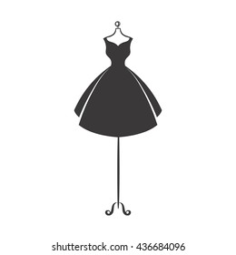 a ball gown short mannequin hand drawing illustration on a white background